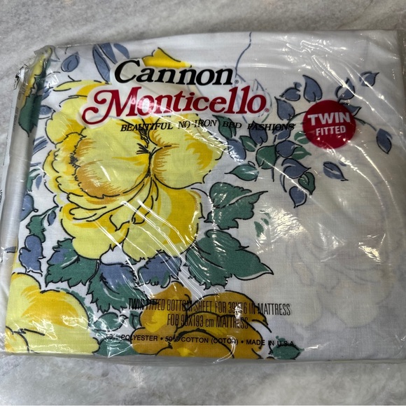 Vintage Monticello cannon flower sheets 1980’s new old stock twin size - Picture 8 of 13